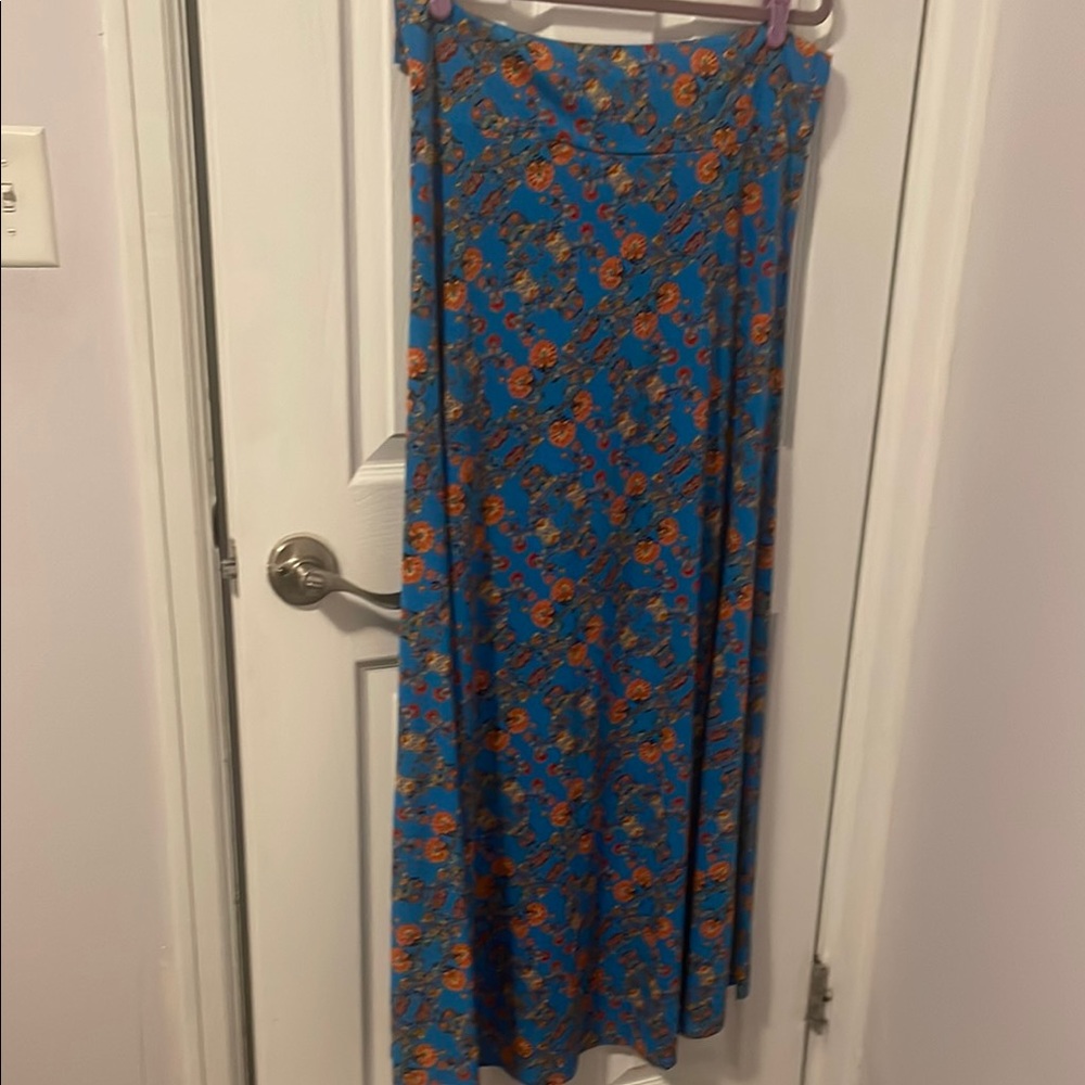 LuLaRoe Blue Maxi Skirt A-line Casual